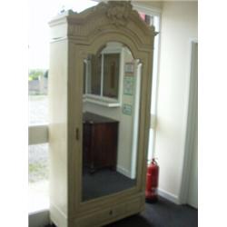 Painted mirrored door armoire…