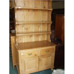 Victorian narrow pine dresser with later top 38" wide…