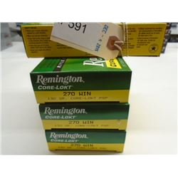 80 Rnds Remington Core-Lokt 130 gr 270 Win PSP