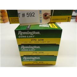 80 Rnds Remington Core-Lokt 150 gr 270 Win SP