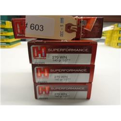 80 Rnds Hornady Superperformance  140 gr 270 Win SST