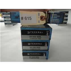 80 Rnds Federal 55 gr 22-250 Rem Soft Point