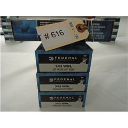 80 Rnds Federal 100 gr 243 Win Soft Point