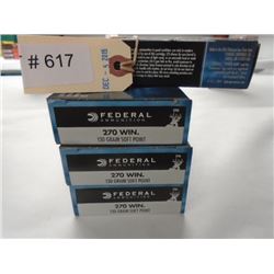 80 Rnds Federal 130 gr 270 Win Soft Point