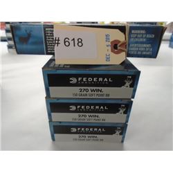 80 Rnds Federal 150 gr 270 Win Soft Point RN