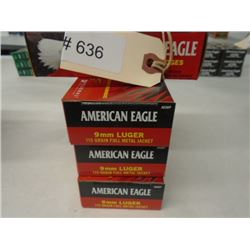 200 Rnds American Eagle 115 gr 9mm Luger FMJ