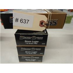 200 Rnds Blazer Brass 115 9mm Luger FMJ