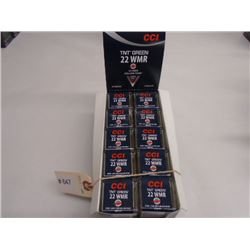 500 Rnds CCI TNT Green 30 gr 22 WMR HP