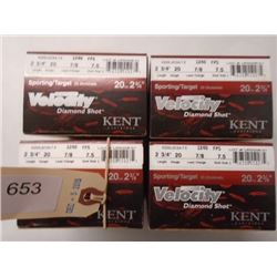 100 Rnds Kent Velocity 2 3/4 in, 7.5 Shot, 7/8 Load 20 Gauge Diamond Shot Sporting/Target