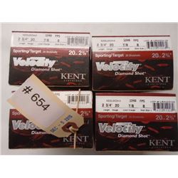 100 Rnds Kent Velocity 2 3/4 in, 8 Shot, 7/8 Load 20 Gauge Diamond Shot Sporting/Target