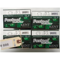 100 Rnds Kent Fasteel 3 in, 3 Shot, 1 1/8  Load 12 Gauge Precision Steel Waterfowl