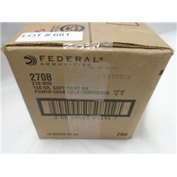 Case, 200 Rnds, Federal 150 gr 270 Win SP RN