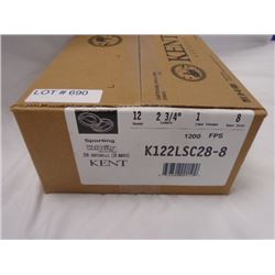 Case, 250 Rnds, Kent Sporting Velocity 2 3/4 in, 8 Shot, 1  load  12 Gauge Diamond Shot