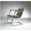 Anton Lorenz, armchair, Germany, c. 1932, chrome steel, lacquered wood, upholstery, 21.5"...