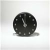Image 1 : 1920s, table clock, Germany, lacquered wood, metal, 5.75"w x 2.25"d x 6"h, Modernistic ...