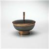 Image 1 : Hans Przyrembel, lidded compote, Germany, 1950s, hand-hammered copper, 6.75"dia x 6.5"h<b...