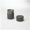 Image 1 : Eugen Wiedamann, tea caddy, Germany, c.1920s, pewter, 3.25"dia x 4.25"h, Machined form ...