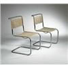Image 1 : Marcel Breuer, B33 side chairs, pair, Thonet, Germany, c. 1929, tubular chrome steel, can...