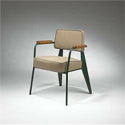 Jean Prouve, Bridge Director armchair, Atelier Jean Prouve, France, c. 1950, enameled ste...