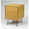 Image 1 : George Nelson, nightstand, Herman Miller, USA, c.1950, combed oak, enameled steel, 17.5...