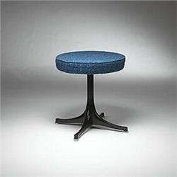 George Nelson, Pedestal stool, Herman Miller, USA, c.1955, enameled metal, upholstery, ...