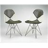 Image 1 : Charles and Ray Eames, DKR chairs, pair, Herman Miller, USA, c.1950, enameled metal, upho...