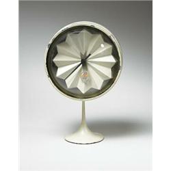 George Nelson, table clock, Howard Miller Clock Company, USA, 1960s, enameled metal, plas...