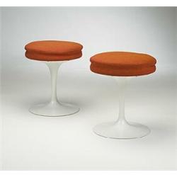 Eero Saarinen, stools, pair, Knoll International, German production, c.1960s, enameled me...
