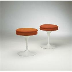 Eero Saarinen, stools, pair, Knoll International, German production, c.1960s, enameled me...