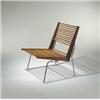 Image 1 : Maurice Martine, lounge chair, France, c.1948, hickory, walnut, aluminum, 21"w x 26.5"d x...
