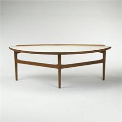 Finn Juhl, coffee table, Baker Furniture Company, Denmark/USA, c. 1951, teak, laminate<br...