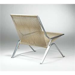 Poul Kjaerholm, PK-25, E. Kold Christensen, Denmark, 1956, steel, flagline, 27"w x 31"d...
