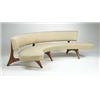 Image 1 : Vladimir Kagan, Floating Curved Sofa, Kagan-Dreyfuss, Inc., USA, c. 1955, walnut, wool up...