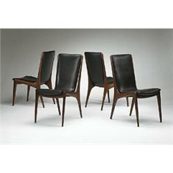 Vladimir Kagan, VK 101 dining chairs, set of four, Kagan-Dreyfuss, Inc., USA, 1959, walnu...