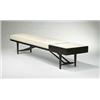 Image 1 : Paul Laszlo, bench, Laszlo, Inc., USA, 1950s, ebonized wood, leather, 85"w x 19.5"d x 1...