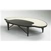 Image 1 : Paul Laszlo, coffee table, Laszlo, Inc., USA, 1950s, lacquered wood, leather, 72"w x 40...