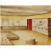 Image 1 : Paul Laszlo, rendering for the residence of Dorothy Lamour, 1940s, watercolor on paper, 1...