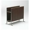 Image 1 : Samuel Marx, attribution, magazine holder, USA, 1940s, steel, leather, 20"w x 9.25"d x 16...