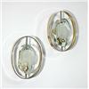 Image 1 : Max Ingrand, sconces, pair, Fontana Arte, Italy, c.1957, glass, brass, 8.75"w x 6"d x 1...