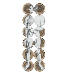 Piero Fornasetti, Adam dinner plates, Fornasetti, Italy, c. 1954, transfer-printed and gi...
