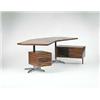 Image 1 : Osvaldo Borsani, desk, Tecno, Italy, c.1958, rosewood, chromed and enameled metal, 95"w...