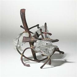 Claire Falkenstein, Clear Fusion, 1970s, glass fused on copper, 6"w x 5"d x 7"h, "Spont...