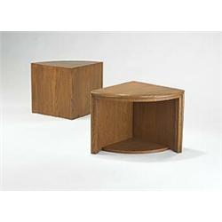 William Wesley Peters, tables for the Sorenson residence, USA, 1963, oak, 16.5"w x 16.5"d...