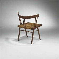 George Nakashima, prototype Grass Seated Chair, USA, 1947, walnut, bailing twine, 24.5"w ...