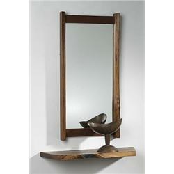 George Nakashima, wall shelf, USA, 1970, walnut, 27.5"w x 10.25"d x 1.25"h, Free-edge s...