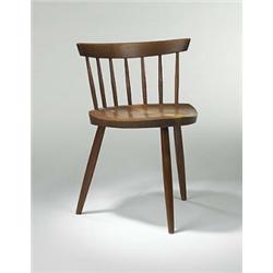 George Nakashima, Mira chair, USA, 1970, walnut, 19"w x 16.5"d x 26.5"h, Provenance: Co...