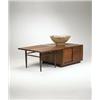 Image 1 : George Nakashima, table, USA, 1970, walnut, 32"w x 27"d x 18.5"h, The end table and cab...