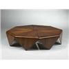 Image 1 : Brazilian, coffee table, 1960s, rosewood, iron, 42"dia x 10"h, This rare table design i...