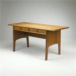 Sam Maloof, desk, USA, c.1960, oak, walnut, 60"w x 26.5"d x 29"h, Entirely self-taught,...