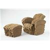 Image 1 : Frank Gehry, Little Beaver chair and ottoman, Vitra, USA/Germany, 1987, cardboard, 33"w...